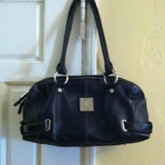 Tignanello Handbags - TIGNANELLO Black Leather Shoulder Satchel Handbag